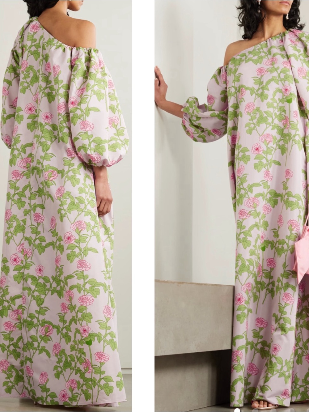 BERNADETTE Nathalie Asymmetric Off Shoulder Floral Maxi Dress Size 6